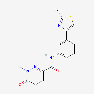 molecular formula C16H16N4O2S B7681144 1-methyl-N-[3-(2-methyl-1,3-thiazol-4-yl)phenyl]-6-oxo-4,5-dihydropyridazine-3-carboxamide 