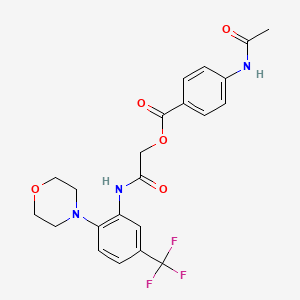molecular formula C22H22F3N3O5 B7681161 [2-[2-Morpholin-4-yl-5-(trifluoromethyl)anilino]-2-oxoethyl] 4-acetamidobenzoate 