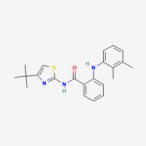 molecular formula C22H25N3OS B7681184 N-(4-tert-butyl-1,3-thiazol-2-yl)-2-(2,3-dimethylanilino)benzamide 