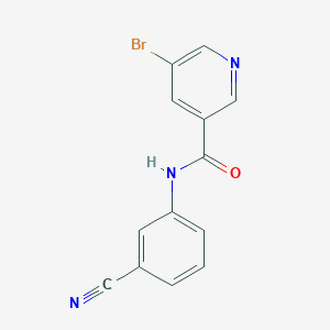 molecular formula C13H8BrN3O B7681185 5-Bromo-N-(3-cyanophenyl)nicotinamide 