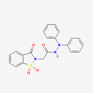 molecular formula C21H17N3O4S B7681194 N',N'-diphenyl-2-(1,1,3-trioxo-1,2-benzothiazol-2-yl)acetohydrazide 