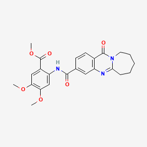 molecular formula C24H25N3O6 B7681198 methyl 4,5-dimethoxy-2-[(12-oxo-7,8,9,10-tetrahydro-6H-azepino[2,1-b]quinazoline-3-carbonyl)amino]benzoate 