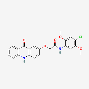 N-(4-chloro-2,5-dimethoxyphenyl)-2-[(9-oxo-10H-acridin-2-yl)oxy]acetamide
