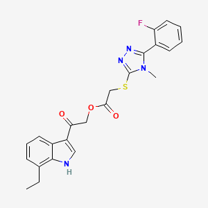 molecular formula C23H21FN4O3S B7681218 [2-(7-ethyl-1H-indol-3-yl)-2-oxoethyl] 2-[[5-(2-fluorophenyl)-4-methyl-1,2,4-triazol-3-yl]sulfanyl]acetate 