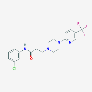 molecular formula C19H20ClF3N4O B7681248 N-(3-chlorophenyl)-3-[4-[5-(trifluoromethyl)pyridin-2-yl]piperazin-1-yl]propanamide 