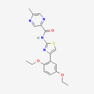 molecular formula C19H20N4O3S B7681254 N-[4-(2,5-diethoxyphenyl)-1,3-thiazol-2-yl]-5-methylpyrazine-2-carboxamide 