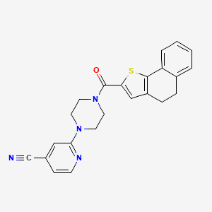 molecular formula C23H20N4OS B7681261 2-[4-(4,5-Dihydrobenzo[g][1]benzothiole-2-carbonyl)piperazin-1-yl]pyridine-4-carbonitrile 
