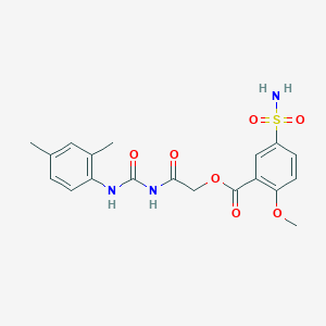 molecular formula C19H21N3O7S B7681285 [2-[(2,4-Dimethylphenyl)carbamoylamino]-2-oxoethyl] 2-methoxy-5-sulfamoylbenzoate 