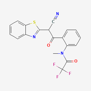 molecular formula C19H12F3N3O2S B7681290 N-[2-[2-(1,3-benzothiazol-2-yl)-2-cyanoacetyl]phenyl]-2,2,2-trifluoro-N-methylacetamide 