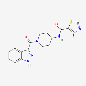 molecular formula C18H19N5O2S B7681301 N-[1-(1H-indazole-3-carbonyl)piperidin-4-yl]-4-methyl-1,3-thiazole-5-carboxamide 