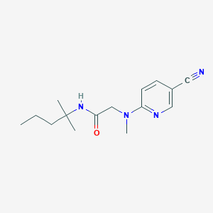 molecular formula C15H22N4O B7681302 2-[(5-cyanopyridin-2-yl)-methylamino]-N-(2-methylpentan-2-yl)acetamide 