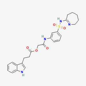 molecular formula C25H28N4O5S B7681321 [2-oxo-2-[3-(3,4,5,6-tetrahydro-2H-azepin-7-ylsulfamoyl)anilino]ethyl] 3-(1H-indol-3-yl)propanoate 