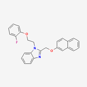 molecular formula C26H21FN2O2 B7681330 1-[2-(2-Fluorophenoxy)ethyl]-2-(naphthalen-2-yloxymethyl)benzimidazole 