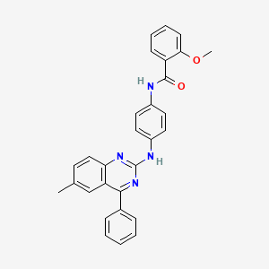 2-methoxy-N-[4-[(6-methyl-4-phenylquinazolin-2-yl)amino]phenyl]benzamide