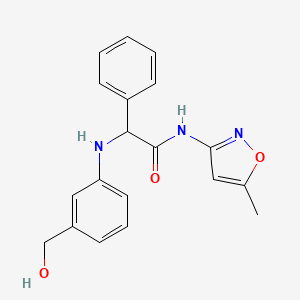 2-[3-(hydroxymethyl)anilino]-N-(5-methyl-1,2-oxazol-3-yl)-2-phenylacetamide