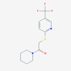 molecular formula C13H15F3N2OS B7681355 1-Piperidin-1-yl-2-[5-(trifluoromethyl)pyridin-2-yl]sulfanylethanone 