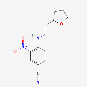 molecular formula C13H15N3O3 B7681356 3-Nitro-4-[2-(oxolan-2-yl)ethylamino]benzonitrile 