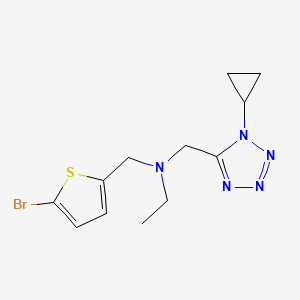 molecular formula C12H16BrN5S B7681358 N-[(5-bromothiophen-2-yl)methyl]-N-[(1-cyclopropyltetrazol-5-yl)methyl]ethanamine 