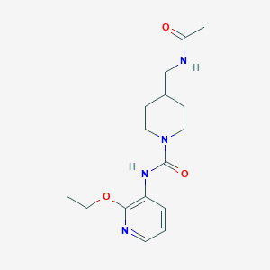 molecular formula C16H24N4O3 B7681400 4-(acetamidomethyl)-N-(2-ethoxypyridin-3-yl)piperidine-1-carboxamide 