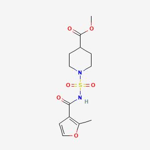 molecular formula C13H18N2O6S B7681410 Methyl 1-[(2-methylfuran-3-carbonyl)sulfamoyl]piperidine-4-carboxylate 