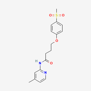 molecular formula C17H20N2O4S B7681433 N-(4-methylpyridin-2-yl)-4-(4-methylsulfonylphenoxy)butanamide 