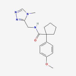 molecular formula C17H22N4O2 B7681438 1-(4-methoxyphenyl)-N-[(4-methyl-1,2,4-triazol-3-yl)methyl]cyclopentane-1-carboxamide 
