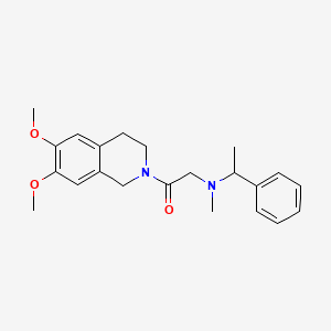 molecular formula C22H28N2O3 B7681551 1-(6,7-dimethoxy-3,4-dihydro-1H-isoquinolin-2-yl)-2-[methyl(1-phenylethyl)amino]ethanone 