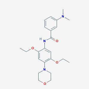 molecular formula C23H31N3O4 B7681561 N-(2,5-diethoxy-4-morpholin-4-ylphenyl)-3-(dimethylamino)benzamide 