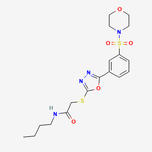 molecular formula C18H24N4O5S2 B7681573 N-butyl-2-[[5-(3-morpholin-4-ylsulfonylphenyl)-1,3,4-oxadiazol-2-yl]sulfanyl]acetamide 