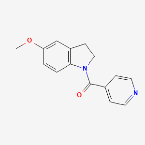 molecular formula C15H14N2O2 B7681638 (5-Methoxy-2,3-dihydroindol-1-yl)-pyridin-4-ylmethanone 