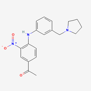 1-[3-Nitro-4-[3-(pyrrolidin-1-ylmethyl)anilino]phenyl]ethanone