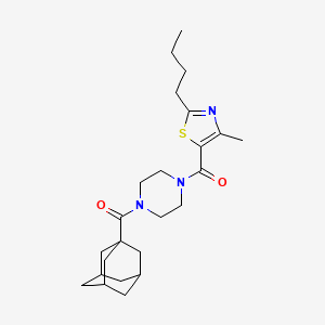 molecular formula C24H35N3O2S B7681675 [4-(Adamantane-1-carbonyl)piperazin-1-yl]-(2-butyl-4-methyl-1,3-thiazol-5-yl)methanone 