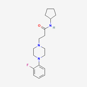 molecular formula C18H26FN3O B7681680 N-cyclopentyl-3-[4-(2-fluorophenyl)piperazin-1-yl]propanamide 
