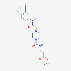 molecular formula C20H26ClF3N4O4 B7681695 Propan-2-yl 3-[[4-[2-[4-chloro-3-(trifluoromethyl)anilino]-2-oxoethyl]piperazine-1-carbonyl]amino]propanoate 