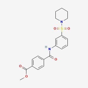 molecular formula C20H22N2O5S B7681711 Methyl 4-[(3-piperidin-1-ylsulfonylphenyl)carbamoyl]benzoate 