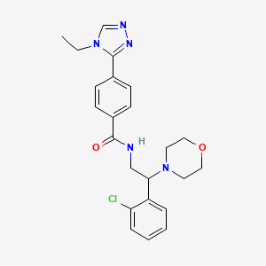 molecular formula C23H26ClN5O2 B7681725 N-[2-(2-chlorophenyl)-2-morpholin-4-ylethyl]-4-(4-ethyl-1,2,4-triazol-3-yl)benzamide 
