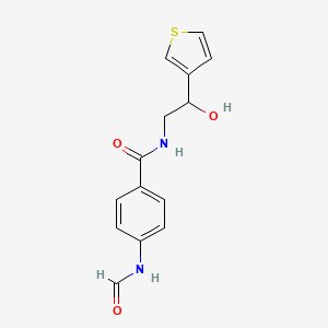 molecular formula C14H14N2O3S B7681742 4-formamido-N-(2-hydroxy-2-thiophen-3-ylethyl)benzamide 