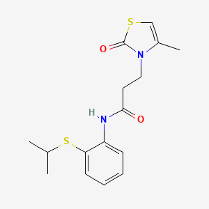 molecular formula C16H20N2O2S2 B7681748 3-(4-methyl-2-oxo-1,3-thiazol-3-yl)-N-(2-propan-2-ylsulfanylphenyl)propanamide 