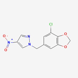 molecular formula C11H8ClN3O4 B7681769 1-[(7-Chloro-1,3-benzodioxol-5-yl)methyl]-4-nitropyrazole 
