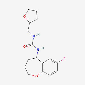 molecular formula C16H21FN2O3 B7681774 1-(7-Fluoro-2,3,4,5-tetrahydro-1-benzoxepin-5-yl)-3-(oxolan-2-ylmethyl)urea 