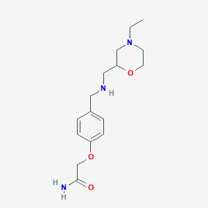 molecular formula C16H25N3O3 B7681795 2-[4-[[(4-Ethylmorpholin-2-yl)methylamino]methyl]phenoxy]acetamide 