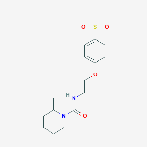 molecular formula C16H24N2O4S B7681824 2-methyl-N-[2-(4-methylsulfonylphenoxy)ethyl]piperidine-1-carboxamide 