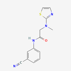 molecular formula C13H12N4OS B7681826 N-(3-cyanophenyl)-2-[methyl(1,3-thiazol-2-yl)amino]acetamide 
