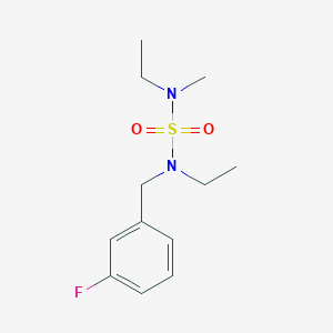 molecular formula C12H19FN2O2S B7681846 N-[ethyl-[(3-fluorophenyl)methyl]sulfamoyl]-N-methylethanamine 