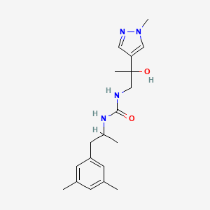 molecular formula C19H28N4O2 B7681862 1-[1-(3,5-Dimethylphenyl)propan-2-yl]-3-[2-hydroxy-2-(1-methylpyrazol-4-yl)propyl]urea 