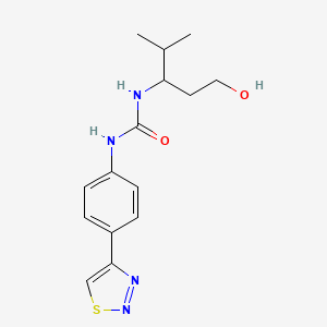 molecular formula C15H20N4O2S B7681864 1-(1-Hydroxy-4-methylpentan-3-yl)-3-[4-(thiadiazol-4-yl)phenyl]urea 