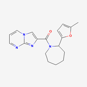 molecular formula C18H20N4O2 B7681886 Imidazo[1,2-a]pyrimidin-2-yl-[2-(5-methylfuran-2-yl)azepan-1-yl]methanone 