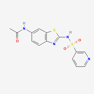 molecular formula C14H12N4O3S2 B7681934 N-[2-(pyridin-3-ylsulfonylamino)-1,3-benzothiazol-6-yl]acetamide 
