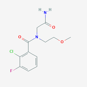 molecular formula C12H14ClFN2O3 B7681988 N-(2-amino-2-oxoethyl)-2-chloro-3-fluoro-N-(2-methoxyethyl)benzamide 