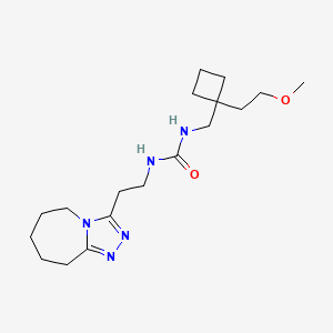 molecular formula C18H31N5O2 B7681989 1-[[1-(2-methoxyethyl)cyclobutyl]methyl]-3-[2-(6,7,8,9-tetrahydro-5H-[1,2,4]triazolo[4,3-a]azepin-3-yl)ethyl]urea 